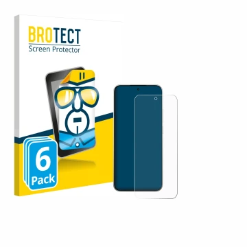 Front side of a product packaging with the brand logo BROTECT. Next to it is the device Xiaomi 15T shown with the correspondin