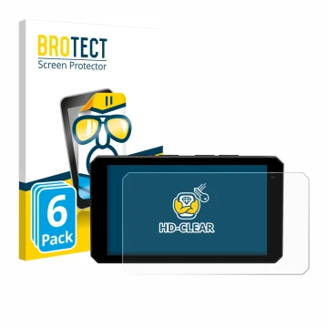 Front side of a product packaging with the brand logo BROTECT. Next to it is the device Chigee AIO-6 LTE 4G shown with the cor