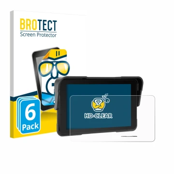 Front side of a product packaging with the brand logo BROTECT. Next to it is the device Sixwin P2 5