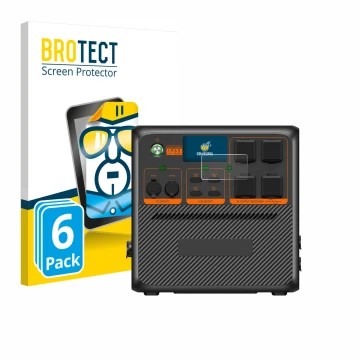 Front side of a product packaging with the brand logo BROTECT. Next to it is the device Bluetti AC240P shown with the correspo