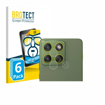 Front side of a product packaging with the brand logo BROTECT. Next to it is the device Motorola Edge 70 (ONLY Camera Lens) sh