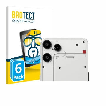 Front side of a product packaging with the brand logo BROTECT. Next to it is the device Nothing Phone (3a) Lite (ONLY Camera L