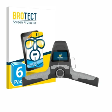 Front side of a product packaging with the brand logo BROTECT. Next to it is the device PowaKaddy FW5s shown with the correspo