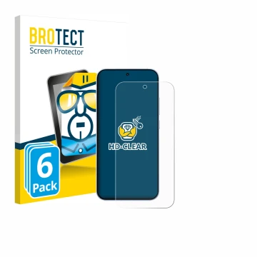 Front side of a product packaging with the brand logo BROTECT. Next to it is the device Oppo Reno 15 shown with the correspond