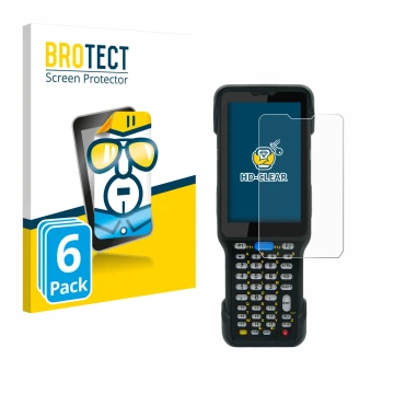 Front side of a product packaging with the brand logo BROTECT. Next to it is the device Unitech HT730 shown with the correspon
