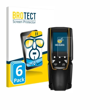 Front side of a product packaging with the brand logo BROTECT. Next to it is the device Testo 310 (2nd Gen.) shown with the co