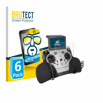 Front side of a product packaging with the brand logo BROTECT. Next to it is the device PowerBox Systems Core shown with the c