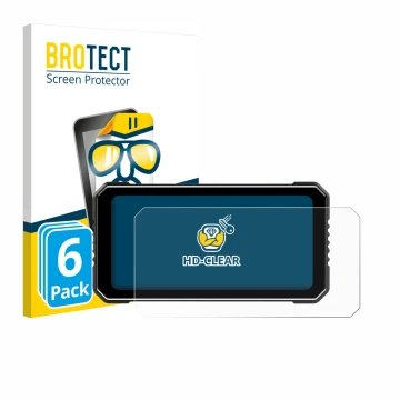 Front side of a product packaging with the brand logo BROTECT. Next to it is the device Vtopek MT26 6.25