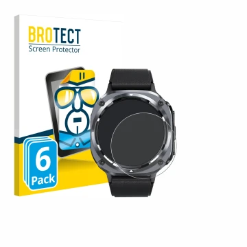 Front side of a product packaging with the brand logo BROTECT. Next to it is the device TIMU S90 1.45