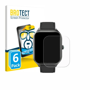 Front side of a product packaging with the brand logo BROTECT. Next to it is the device FORRLITE Smartwatch 2.01
