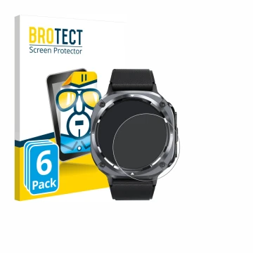 Front side of a product packaging with the brand logo BROTECT. Next to it is the device TIMU S90+ 1.48