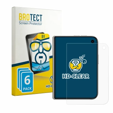 Front side of a product packaging with the brand logo BROTECT. Next to it is the device Apple iPhone Duo shown with the corres
