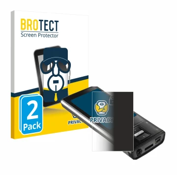 Front side of a product packaging with the brand logo BROTECT. Next to it is the device Intenso Video Shooter 2,4
