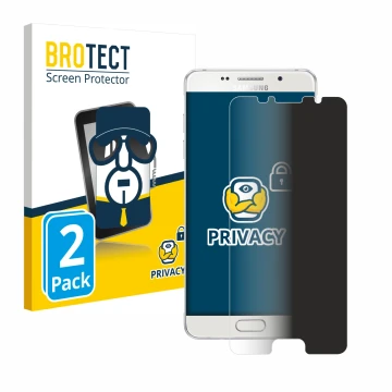Front side of a product packaging with the brand logo BROTECT. Next to it is the device Samsung Galaxy A5 2016 shown with the 