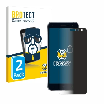 Front side of a product packaging with the brand logo BROTECT. Next to it is the device ASUS ZenFone 3 ZE520KL shown with the 