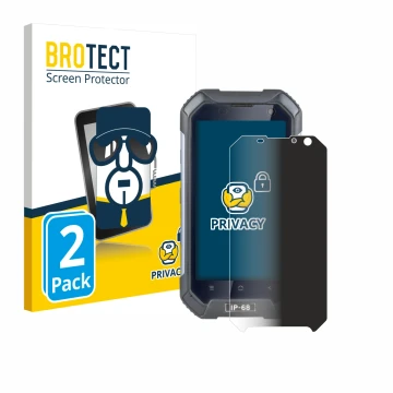 Front side of a product packaging with the brand logo BROTECT. Next to it is the device GoClever Quantum 470 Pro shown with th
