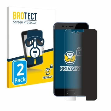 Front side of a product packaging with the brand logo BROTECT. Next to it is the device Huawei P10 shown with the correspondin