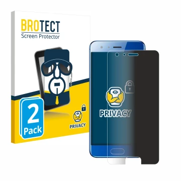 Front side of a product packaging with the brand logo BROTECT. Next to it is the device Honor 9 shown with the corresponding s