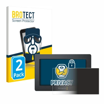 Front side of a product packaging with the brand logo BROTECT. Next to it is the device Blackmagic Design Video Assist (5.0) s