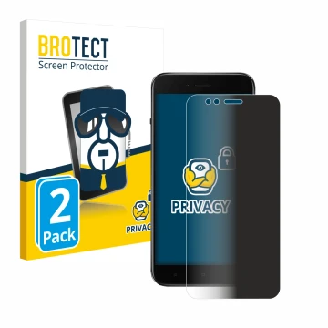 Front side of a product packaging with the brand logo BROTECT. Next to it is the device Xiaomi Mi A1 shown with the correspond