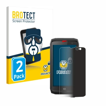 Front side of a product packaging with the brand logo BROTECT. Next to it is the device Crosscall Action X3 shown with the cor