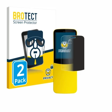 Front side of a product packaging with the brand logo BROTECT. Next to it is the device Nokia 8110 shown with the correspondin
