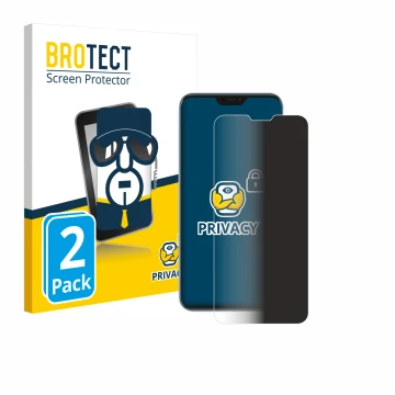 Front side of a product packaging with the brand logo BROTECT. Next to it is the device Xiaomi Redmi 6 Pro shown with the corr