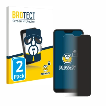 Front side of a product packaging with the brand logo BROTECT. Next to it is the device Xiaomi Mi A2 Lite shown with the corre