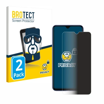 Front side of a product packaging with the brand logo BROTECT. Next to it is the device Xiaomi Mi 9 SE shown with the correspo