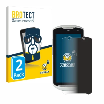 Front side of a product packaging with the brand logo BROTECT. Next to it is the device Zebra TC52-HC shown with the correspon