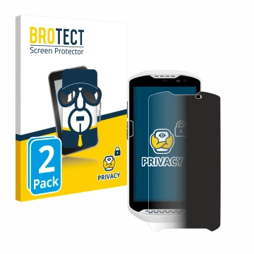 Front side of a product packaging with the brand logo BROTECT. Next to it is the device Zebra TC57 shown with the correspondin