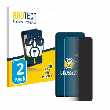 Front side of a product packaging with the brand logo BROTECT. Next to it is the device Samsung Galaxy A51 shown with the corr