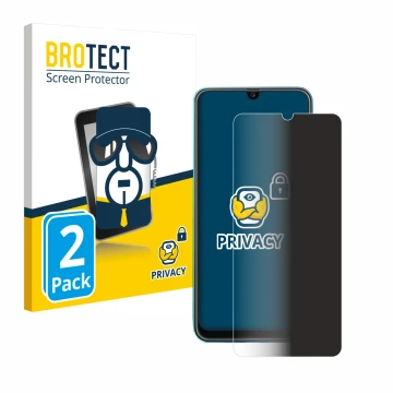 Front side of a product packaging with the brand logo BROTECT. Next to it is the device Samsung Galaxy M31 shown with the corr
