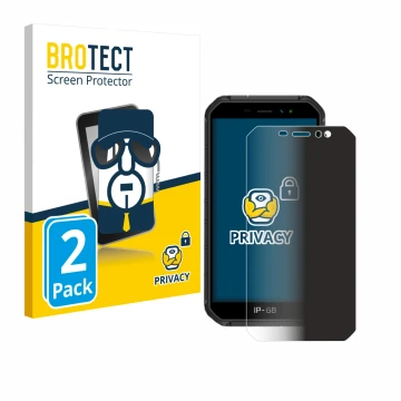 Front side of a product packaging with the brand logo BROTECT. Next to it is the device Ulefone Armor X7 shown with the corres