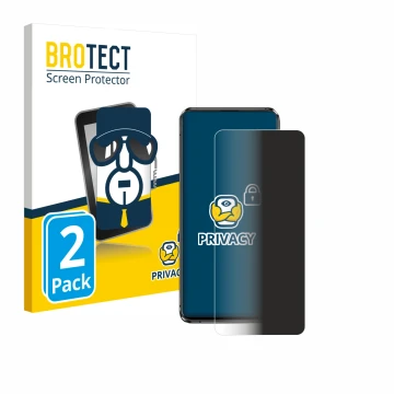 Front side of a product packaging with the brand logo BROTECT. Next to it is the device ASUS Zenfone 7 Pro ZS671KS shown with 