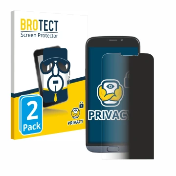 Front side of a product packaging with the brand logo BROTECT. Next to it is the device Doro 8050 Plus shown with the correspo