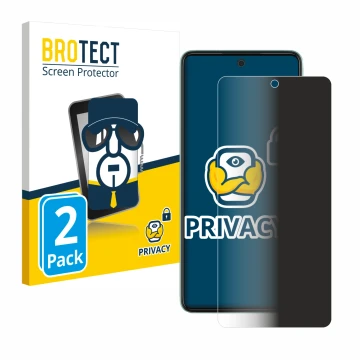 Front side of a product packaging with the brand logo BROTECT. Next to it is the device Samsung Galaxy A52 shown with the corr