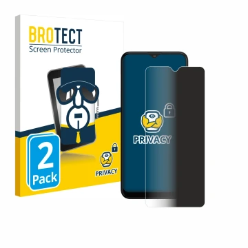 Front side of a product packaging with the brand logo BROTECT. Next to it is the device Motorola Moto G10 shown with the corre