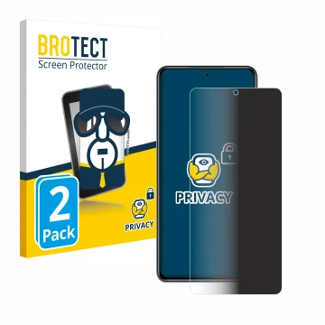 Front side of a product packaging with the brand logo BROTECT. Next to it is the device Xiaomi Redmi K40 shown with the corres