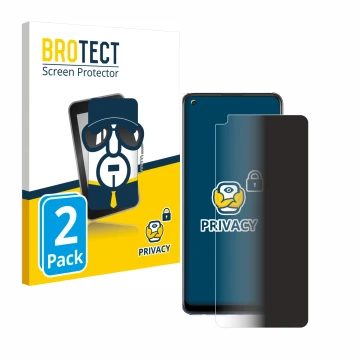 Front side of a product packaging with the brand logo BROTECT. Next to it is the device Oppo A74 shown with the corresponding 