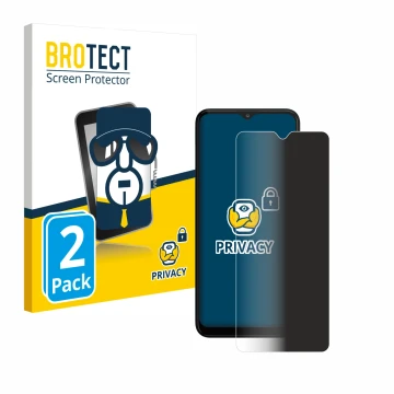 Front side of a product packaging with the brand logo BROTECT. Next to it is the device Motorola Moto G20 shown with the corre