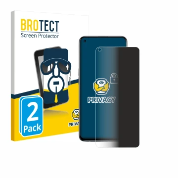 Front side of a product packaging with the brand logo BROTECT. Next to it is the device realme GT Master Edition shown with th
