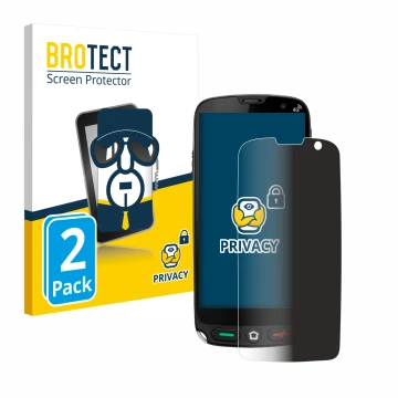 Front side of a product packaging with the brand logo BROTECT. Next to it is the device Brondi Amico XS shown with the corresp