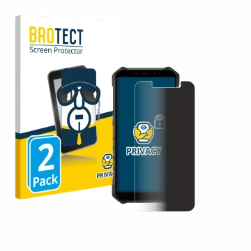 Front side of a product packaging with the brand logo BROTECT. Next to it is the device Ulefone Armor X9 shown with the corres