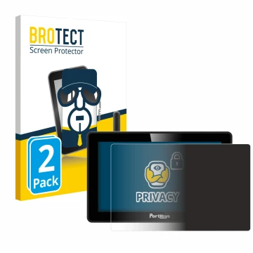 Front side of a product packaging with the brand logo BROTECT. Next to it is the device Portkeys BM5 WR shown with the corresp