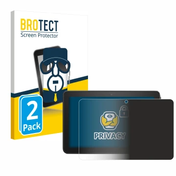 Front side of a product packaging with the brand logo BROTECT. Next to it is the device Amazon Fire 7 2022 shown with the corr