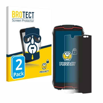 Front side of a product packaging with the brand logo BROTECT. Next to it is the device Cubot King Kong Mini 2 Pro shown with 