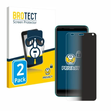 Front side of a product packaging with the brand logo BROTECT. Next to it is the device Logicom Le Swipe shown with the corres