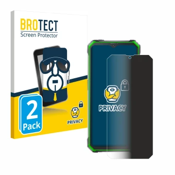 Front side of a product packaging with the brand logo BROTECT. Next to it is the device Blackview BV7100 shown with the corres