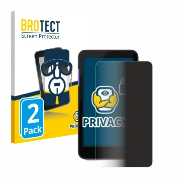 Front side of a product packaging with the brand logo BROTECT. Next to it is the device Zettle Terminal (by Paypal) shown with